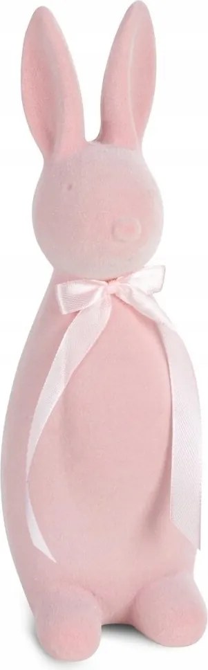 Húsvéti nyuszi figura 7x10x22 cm, meszes rózsaszín