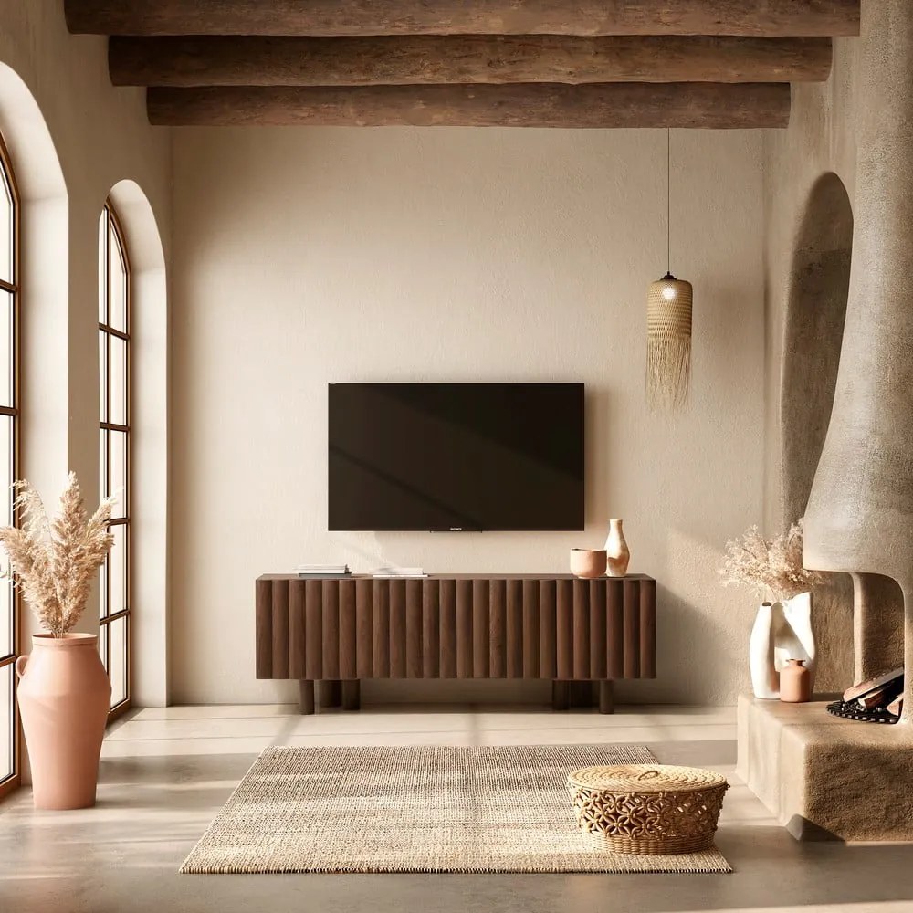 Barna mangófa TV-állvány 160x55x40 cm Tamira – MOME