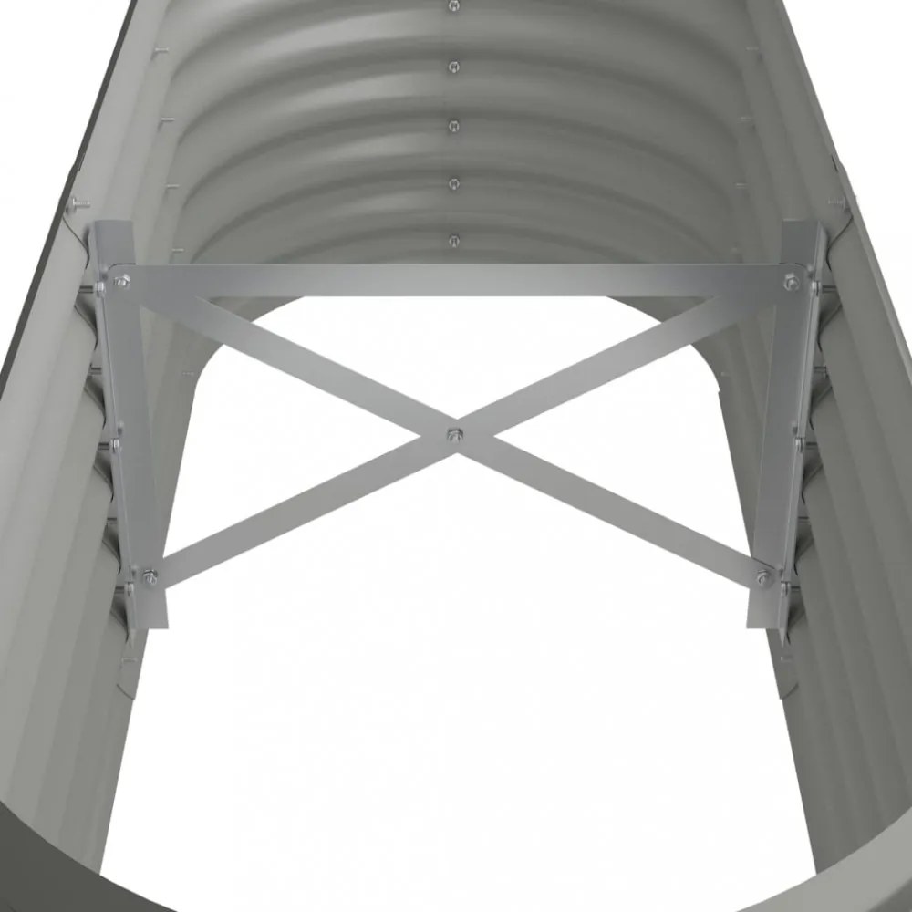 szürke horganyzott acél kerti magaságyás 114x40x36 cm