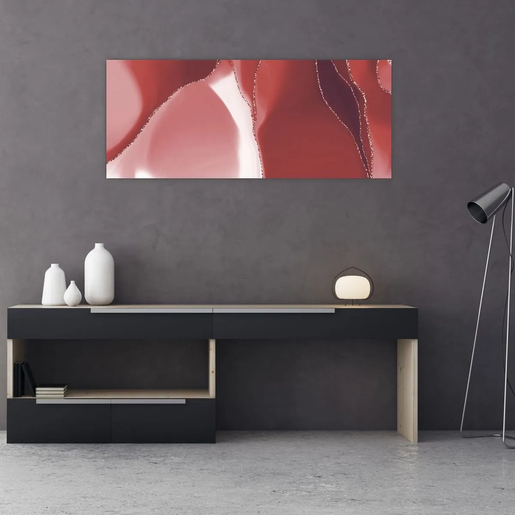 Kép - Piros absztrakt virág N⁰3 (120x50 cm)