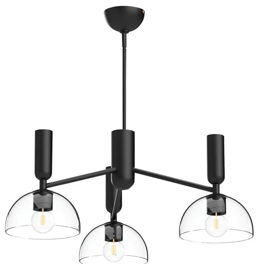 Alora Mood ALM-JUDE3-MB-CL - JUDE rúdon függő csillár 3xE27/60W/230V, fekete