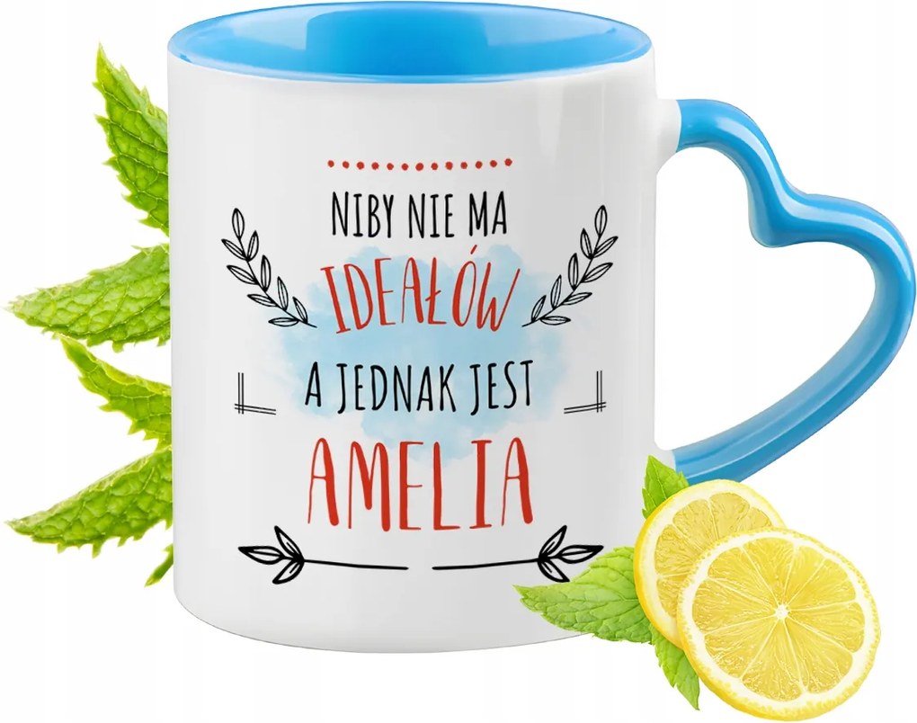 Amelia Kék Bögre Szív Alakú Füllel Kávé Ajándék