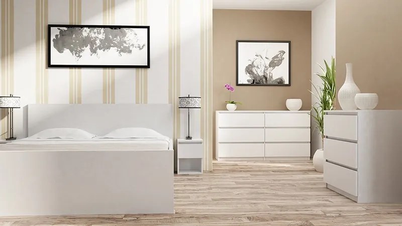 Drohmo M6 120 2X3 komód, 120x75x30 cm, fehér