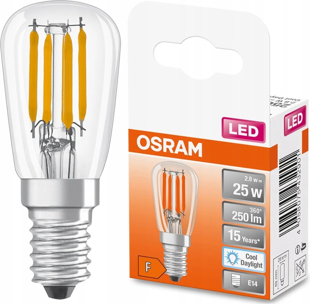 Led izzó Mini E14 T26 2,8W 6500K Filament Osram