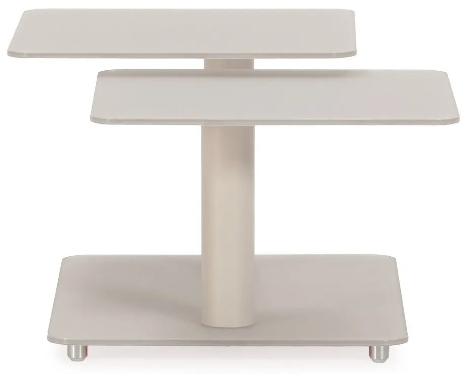 Krémszínű üveg dohányzóasztal 54x115 cm Elvi – Marckeric