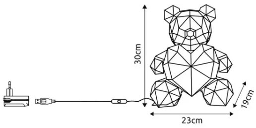 Globo 28058 - BRONDAR LED asztali dekoráció LED/6W/5V USB, medve