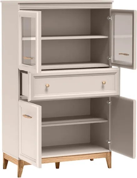 Aldabra Windsor W-5 vitrin, kasmír / természetes tölgy