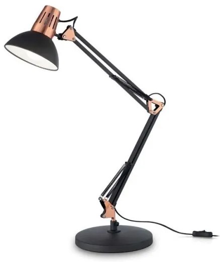 Ideal Lux - Asztali lámpa WALLY 1xE27/42W/230V fekete/rézszínű