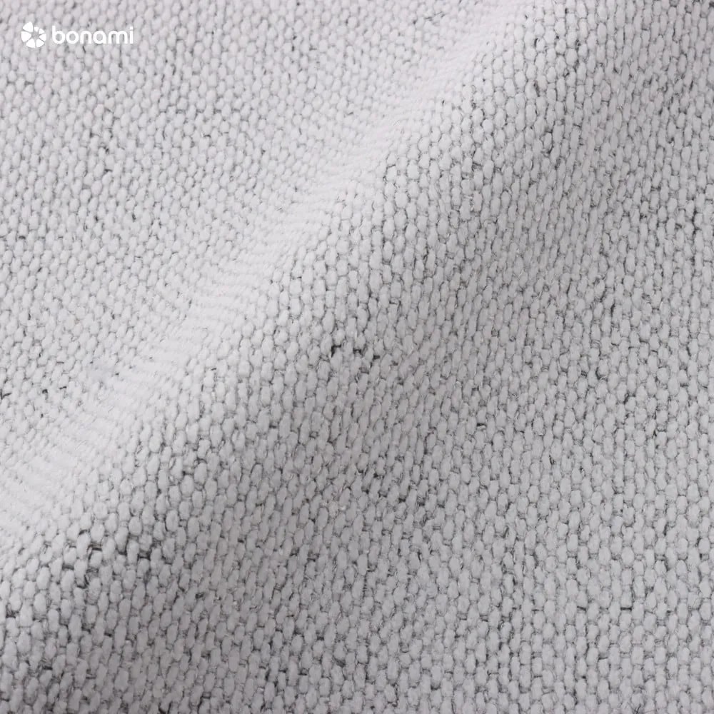 Világosszürke kárpitozott ágyneműtartós franciaágy ágyráccsal 200x200 cm Lupine – Micadoni