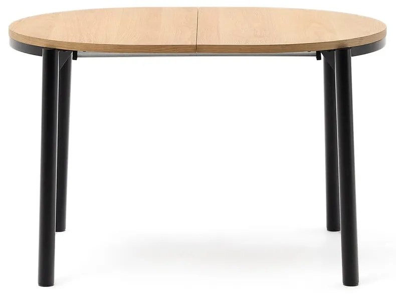 Natúr színű bővíthető étkezőasztal tölgyfa dekoros asztallappal 90x120 cm Montuiri – Kave Home