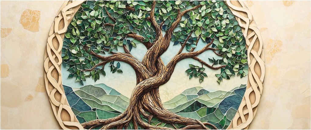 Kép – Fonott életfa (120x50 cm)