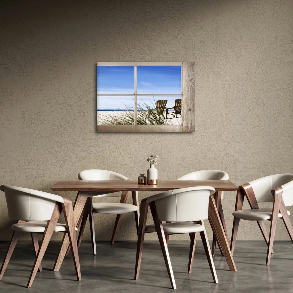 Kép - A strandra néző ablak (70x50 cm)