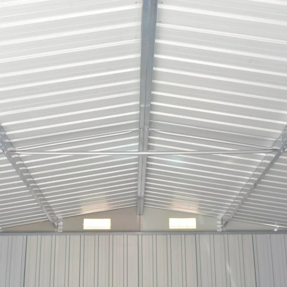 barna fém kerti fészer 257 x 298 x 178 cm