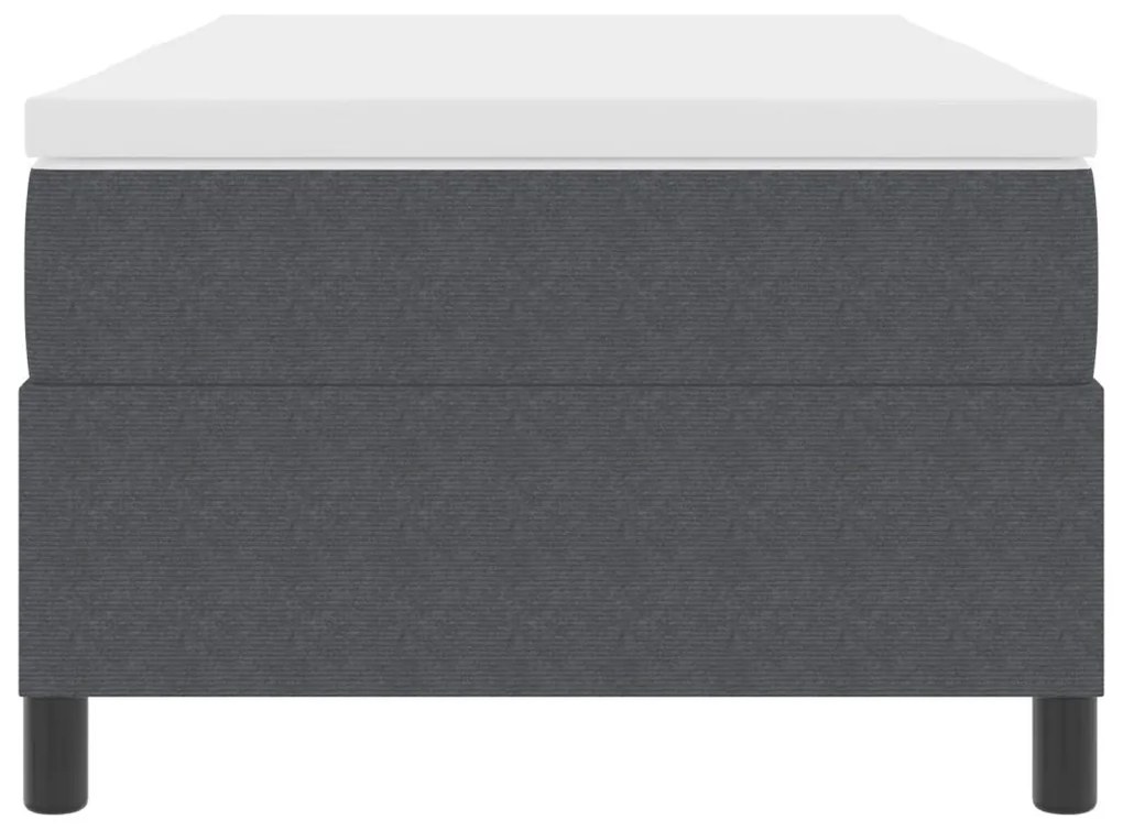 Box Spring Ágy Memóriáhab Matrac Sötétszürke Egyszemélyes Kordbársony Szövet
