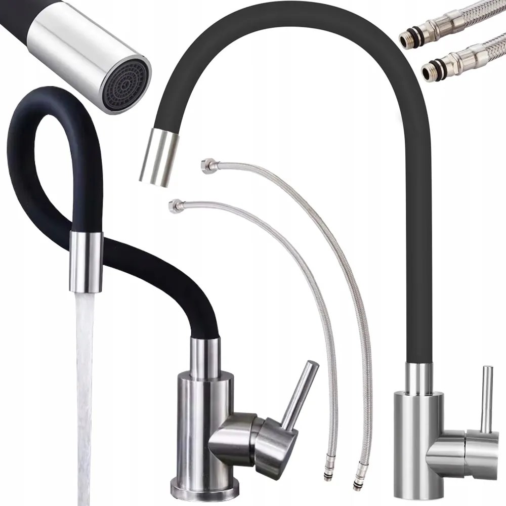 Konyhai csaptelep flexibilis mosogató csaptelep forgatható kifolyócsővel 360 hajlékony