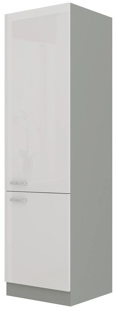 Élelmiszer konyhaszekrény Brunea 60 DK-210 2F (szürke + fényes fehér). 1024993