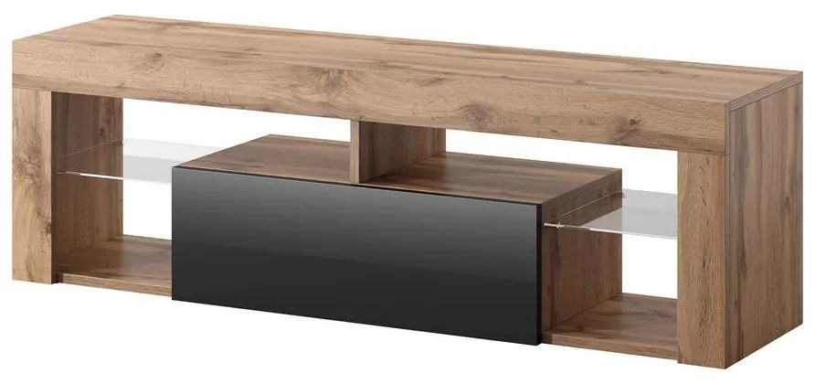 Tv szekrény/asztal Bionca (lancelot tölgy + fekete). Akció -15%. 1098606