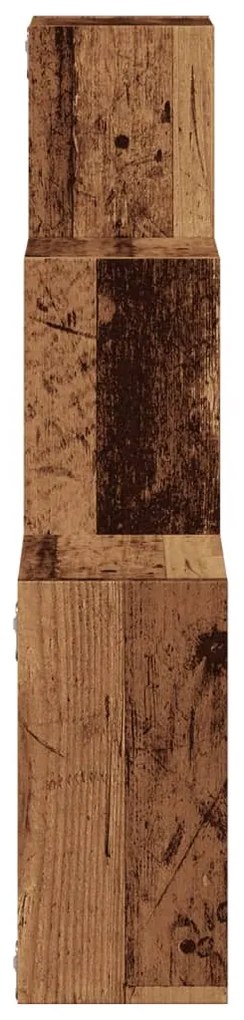 antik fa színű szerelt fa fali kocka polcok 68x15x68 cm
