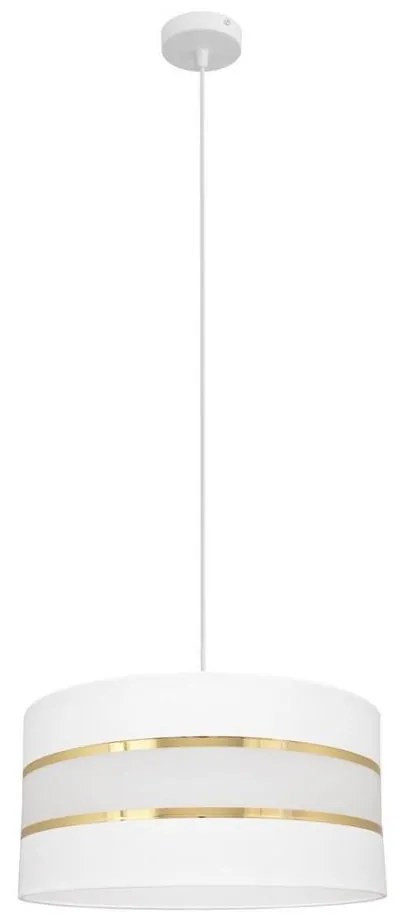 Csillár zsinóron HELEN 1xE27/15W/230V á. 40 cm fehér/arany