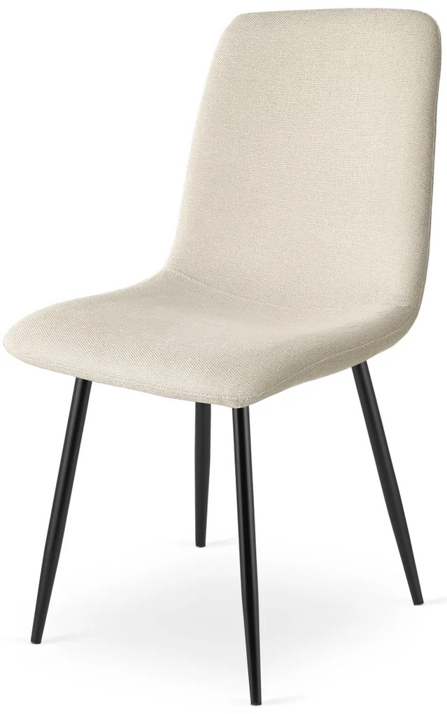 Étkező szett 1 + 4, CITY asztal 110x75 cm artisan tölgy + krémszínű RIFT étkezőszék fekete lábakkal