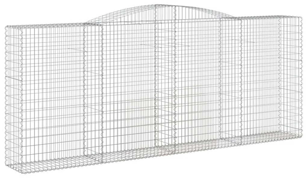 vidaXL 8 db íves horganyzott vas gabion kosár 400x50x160/180 cm