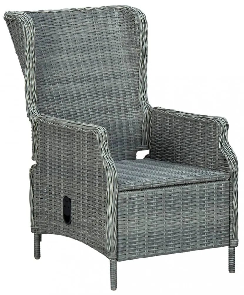 9 részes világosszürke polyrattan kültéri étkezőszett párnákkal
