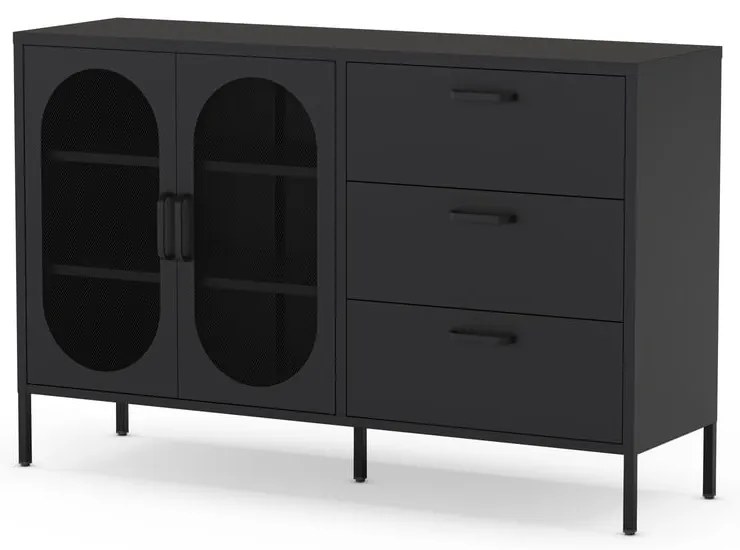 Fekete komód 140x90 cm Diora – Marckeric
