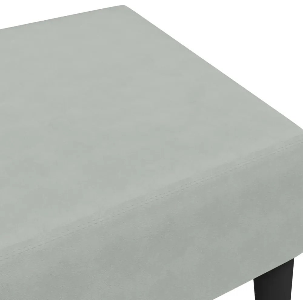 világosszürke bársony lábzsámoly 77x55x31 cm