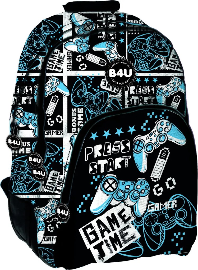 Gamer Press Start iskolatáska, táska 44 cm