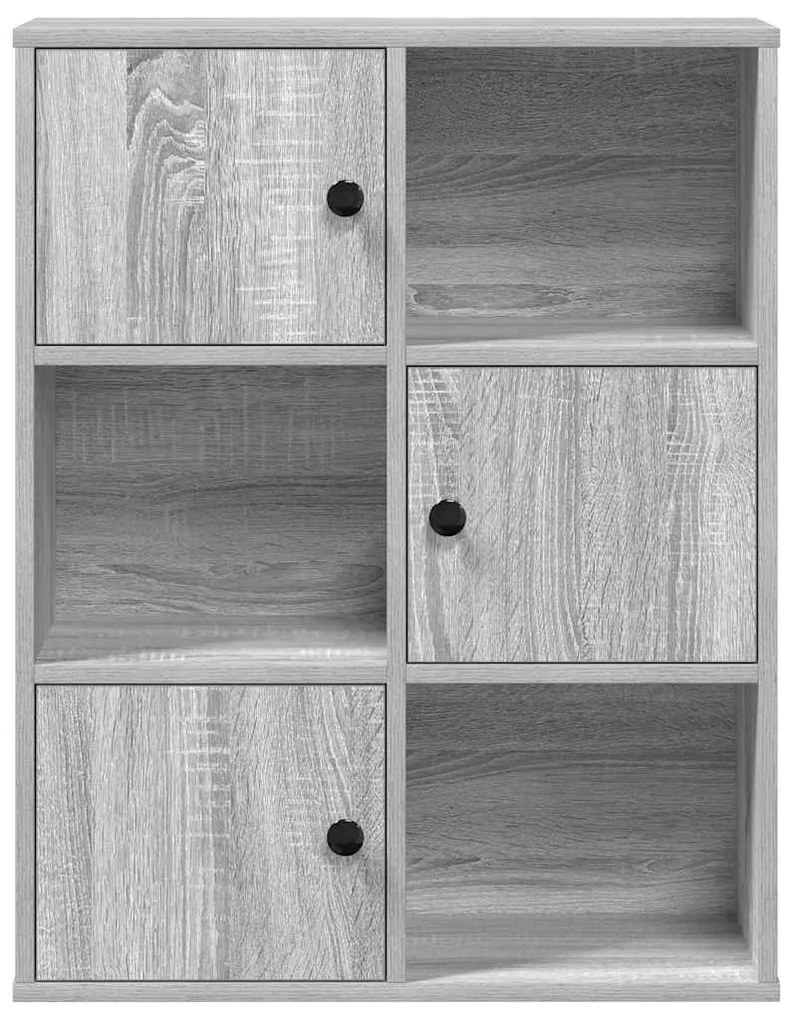 szürke sonoma színű szerelt fa könyvespolc 60x24x76,5 cm