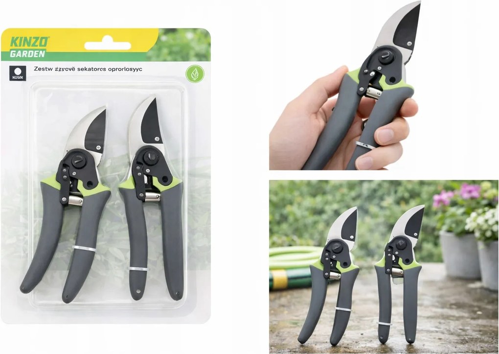 2 db-os kézi kerti metszőolló szett Kinzo Garden
