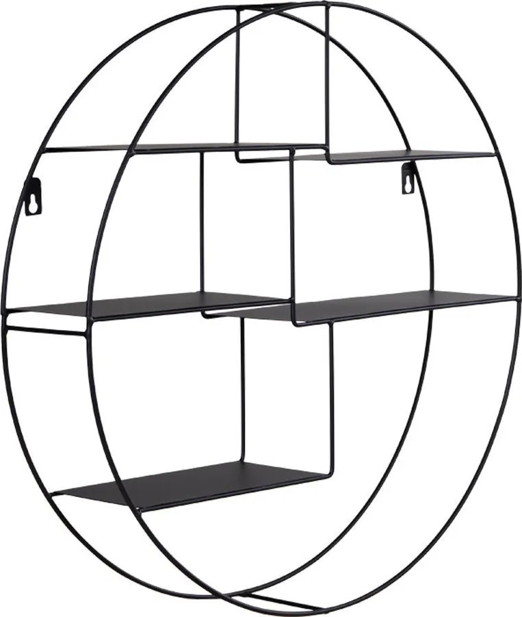 Genk fali polc, fekete acél 47x10 cm