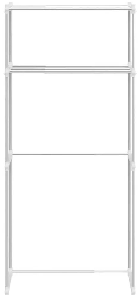 Mosógép polc polcokkal Fehér 63 x 27 x 136 cm Alumínium