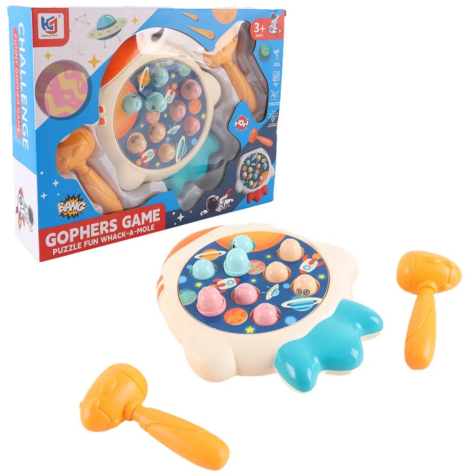 Bolygó hajsza ügyességi társasjáték kalapácsokkal Whack-A-Mole