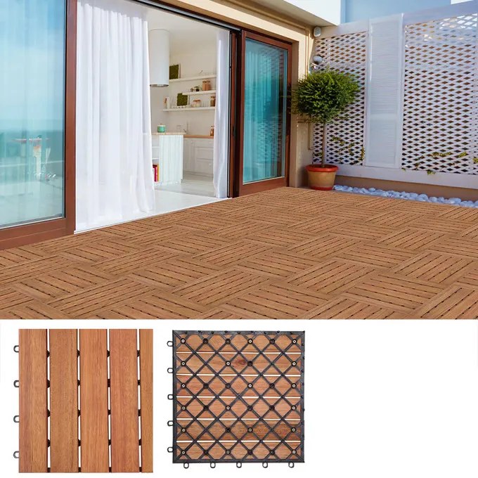 Deuba Eukaliptusz fa járólapok – 11 darabos készlet, 30x30 cm