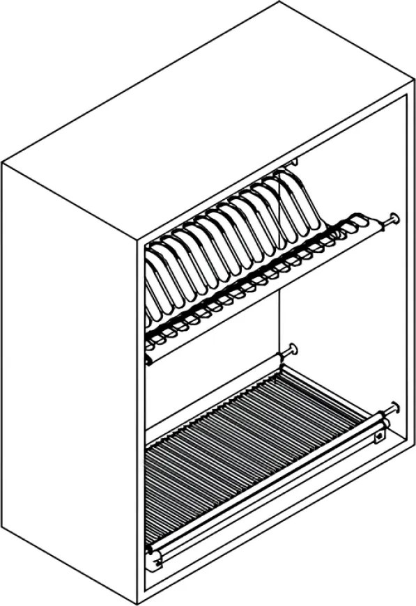 Edényszárító felső szekrénybe, rozsdamentes acél, KAPIO TYP 2