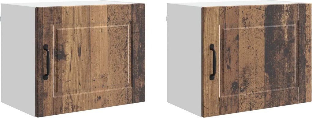 vidaXL Konyhaszekrény polcokkal 2 pcs Öreg fa 50 x 31 x 40 cm Faanyag