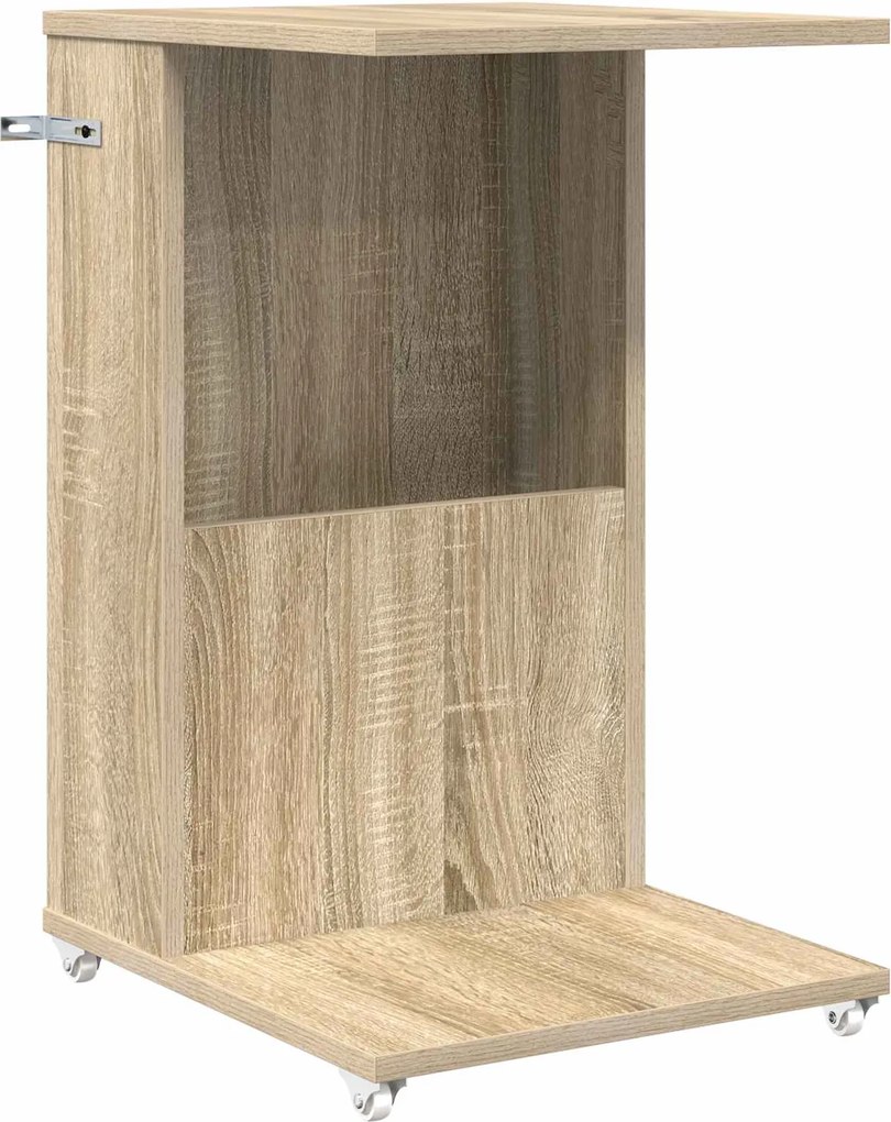 vidaXL Oldal asztal kerékkel Sonoma tölgy 40 x 35 x 60 cm Faanyag
