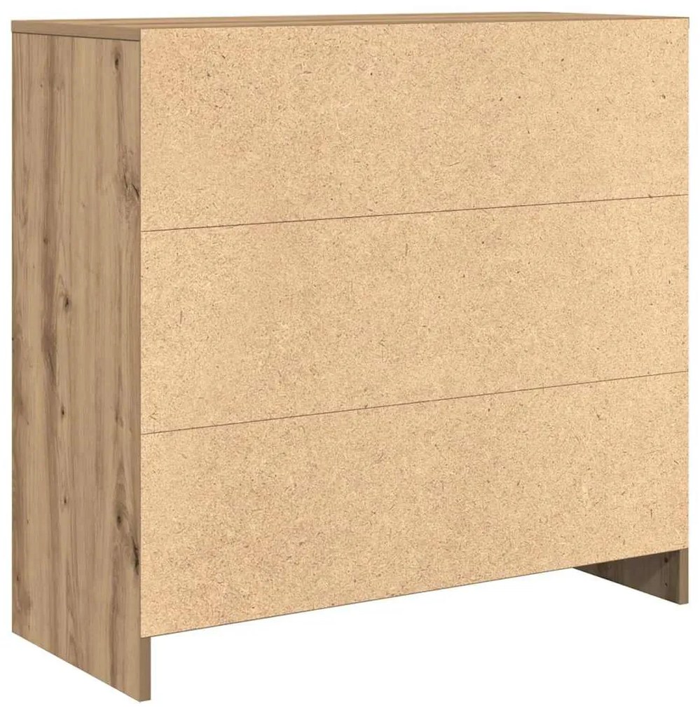 vidaXL kézműves tölgy szerelt fa tálalószekrény fiókos 80x34x76 cm