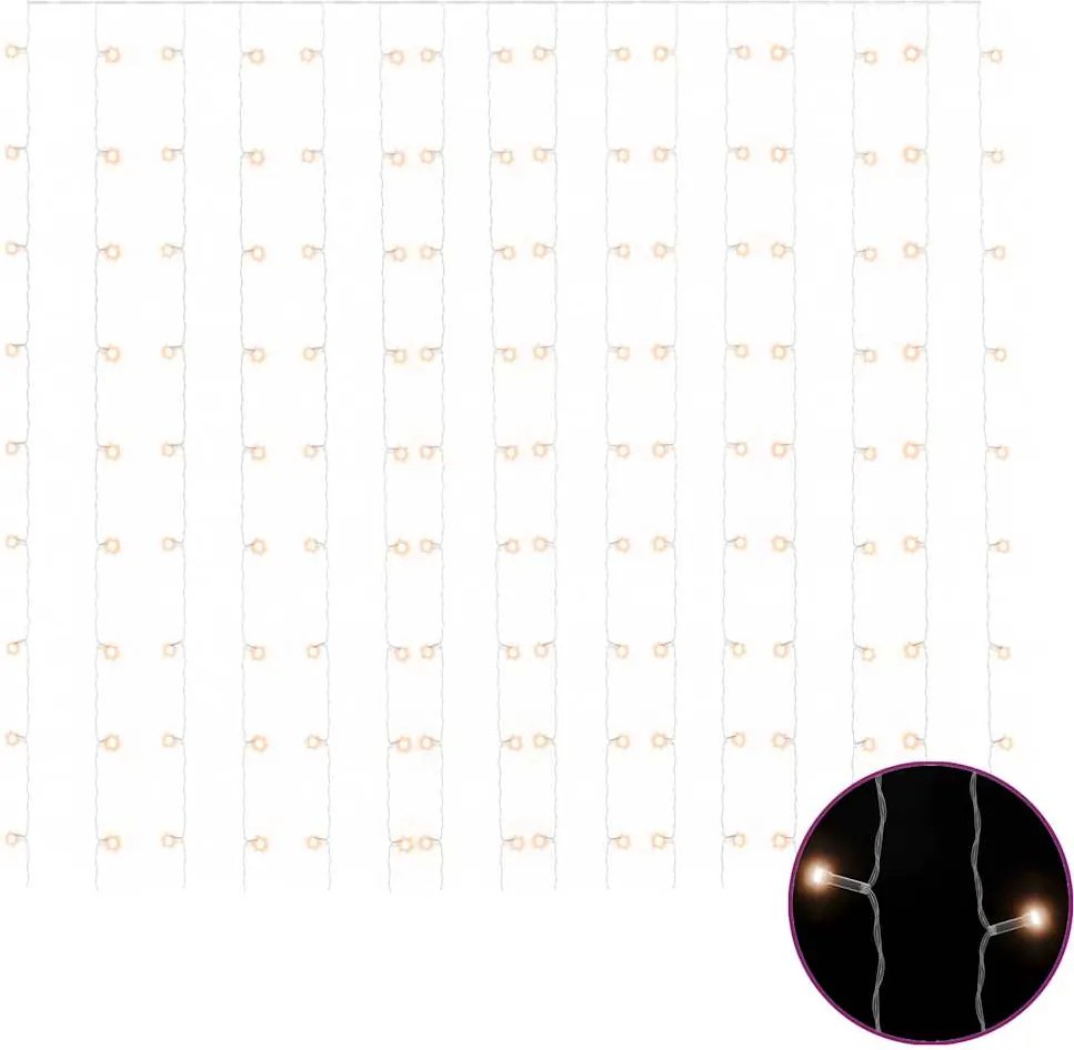 vidaXL 8 funkciós meleg fehér LED-es fényfüggöny 300 LED 3 x 3 m