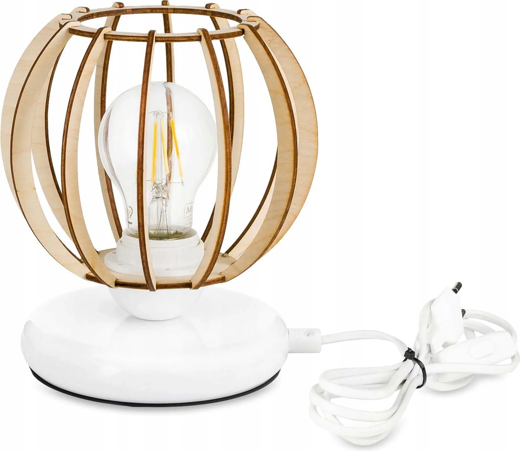 Éjjeli lámpa Loft asztali lámpa led E27 Fa