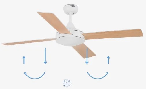 FARO 33350DC - Mennyezeti ventilátor MALLORCA L fehér/barna á. 132 cm + távirányítás