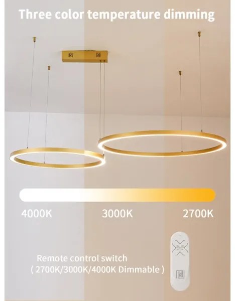Immax NEO 07218L - LED dimmelhető FINO csillár 93W/230V 60/80cm arany Tuya+DO