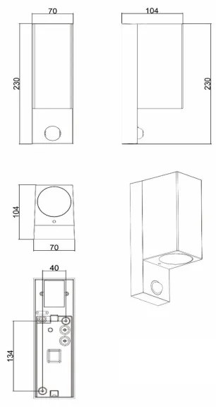 Lucide 69802/02/30 -Kültéri érzékelős lámpa ZARO 2xGU10/7W/230V IP65 fekete