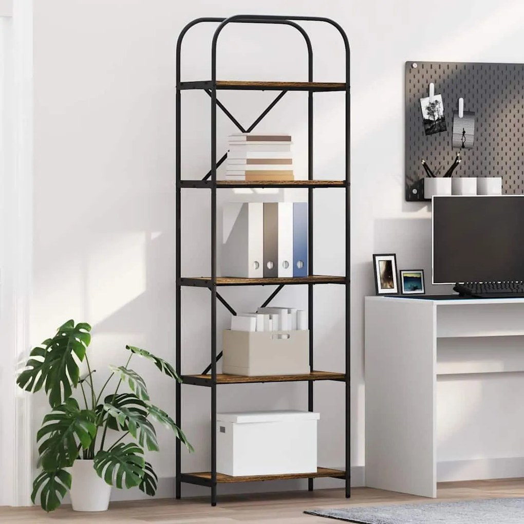 Könyvespolc Füstölt tölgy 60 x 30 x 183 cm Faanyag