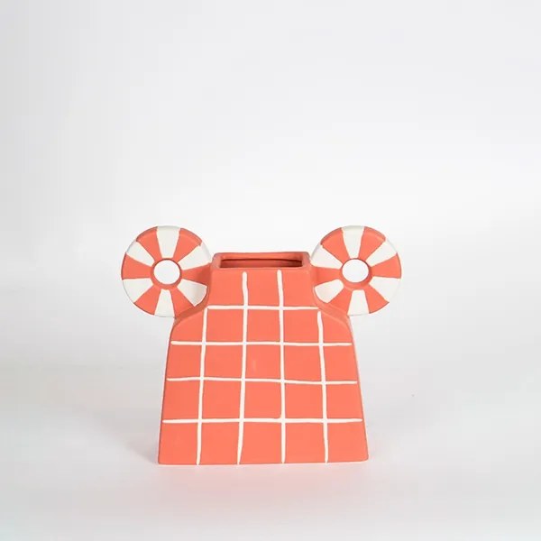 Kerámia váza 30,6x22,5 cm narancs