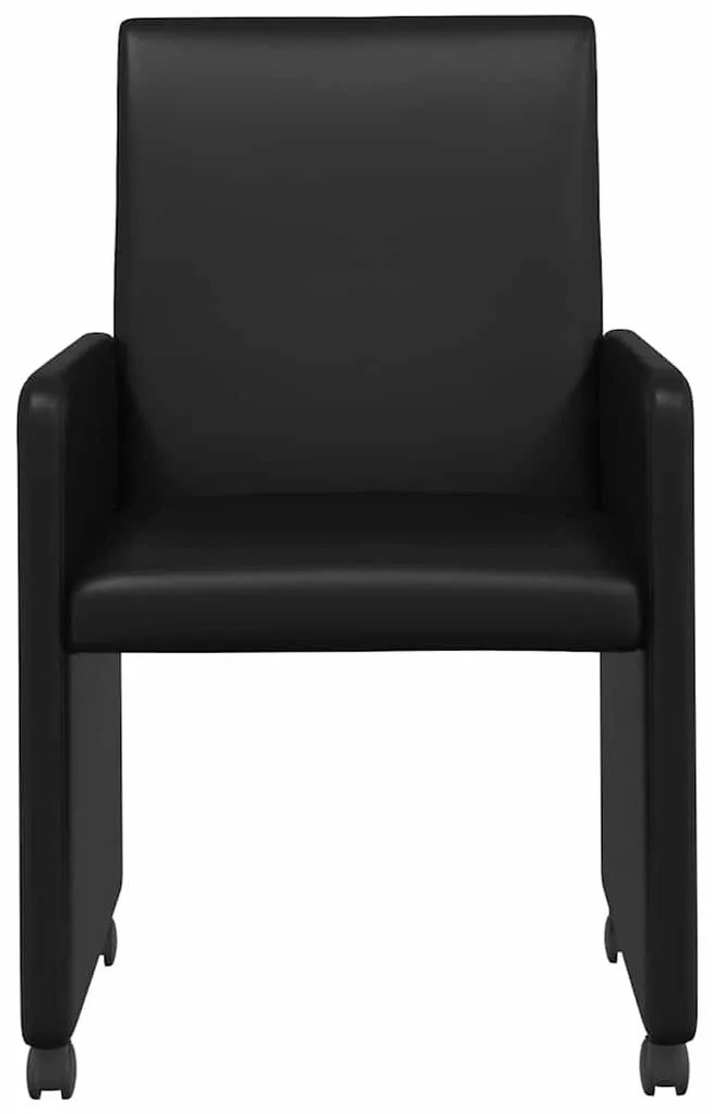 vidaXL Kerekes Étkező Székek 2 pcs Fekete 57 x 66 x 94 cm Műbőr