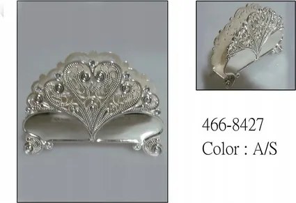 Ezüst bevonatú fém szalvétatartó