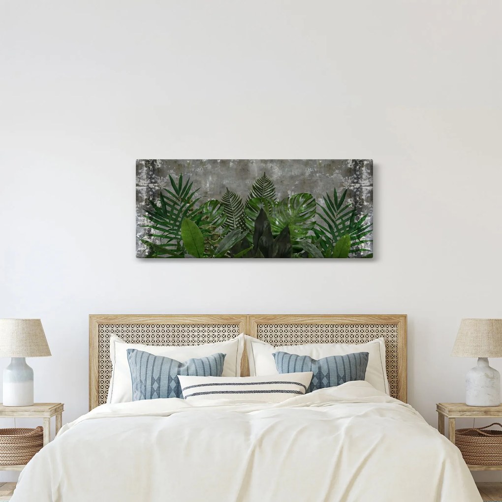 Kép - Betonfal növényekkel (120x50 cm)