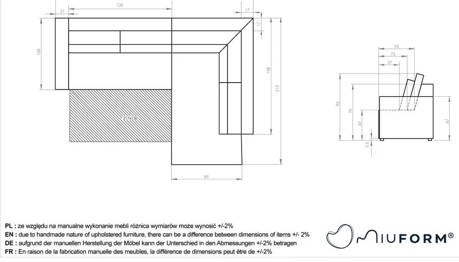 Krémszínű kinyitható sarokkanapé (variálható) Homely Tommy – Miuform